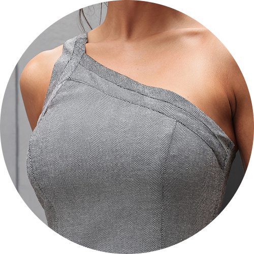 Frente Vestido Cibele Cinza