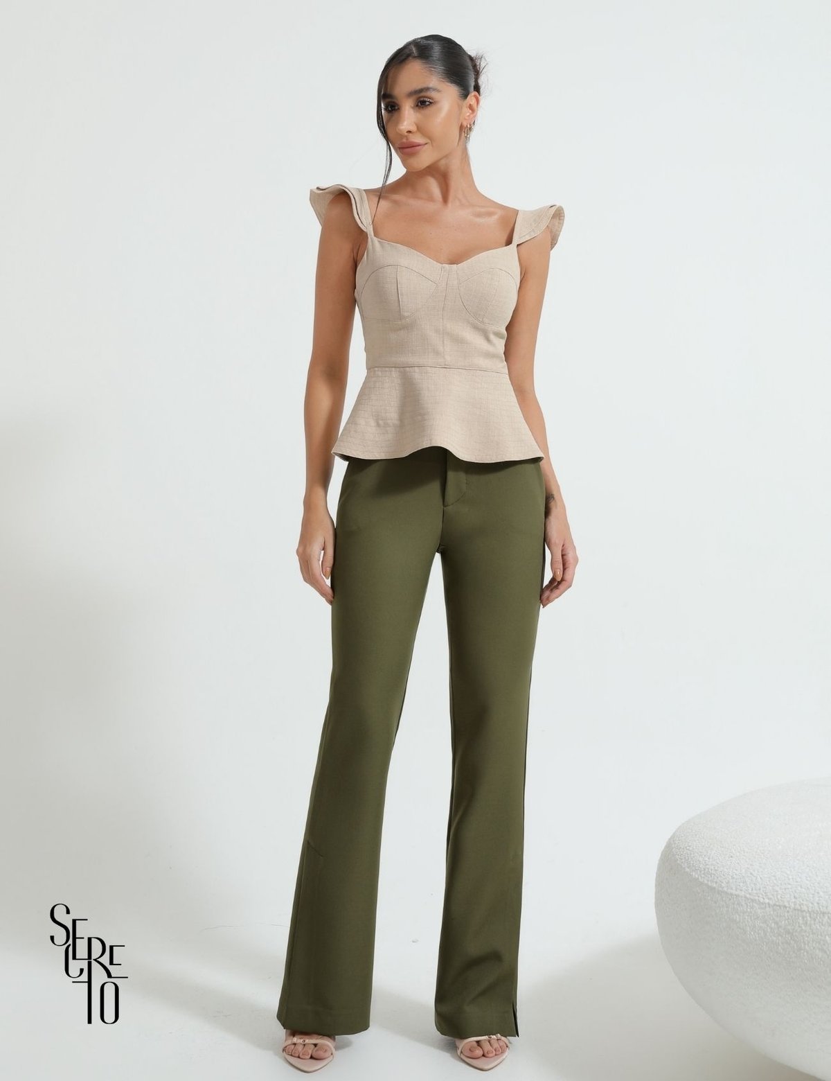 Calça Alfaiataria Lorena Verde Musgo| Secreto Closet