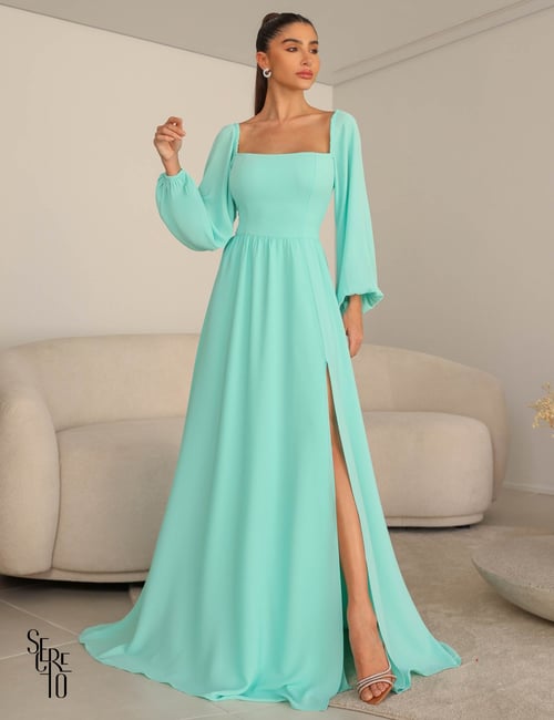 Vestido Longo Manga Longa Mika Verde Secreto Closet